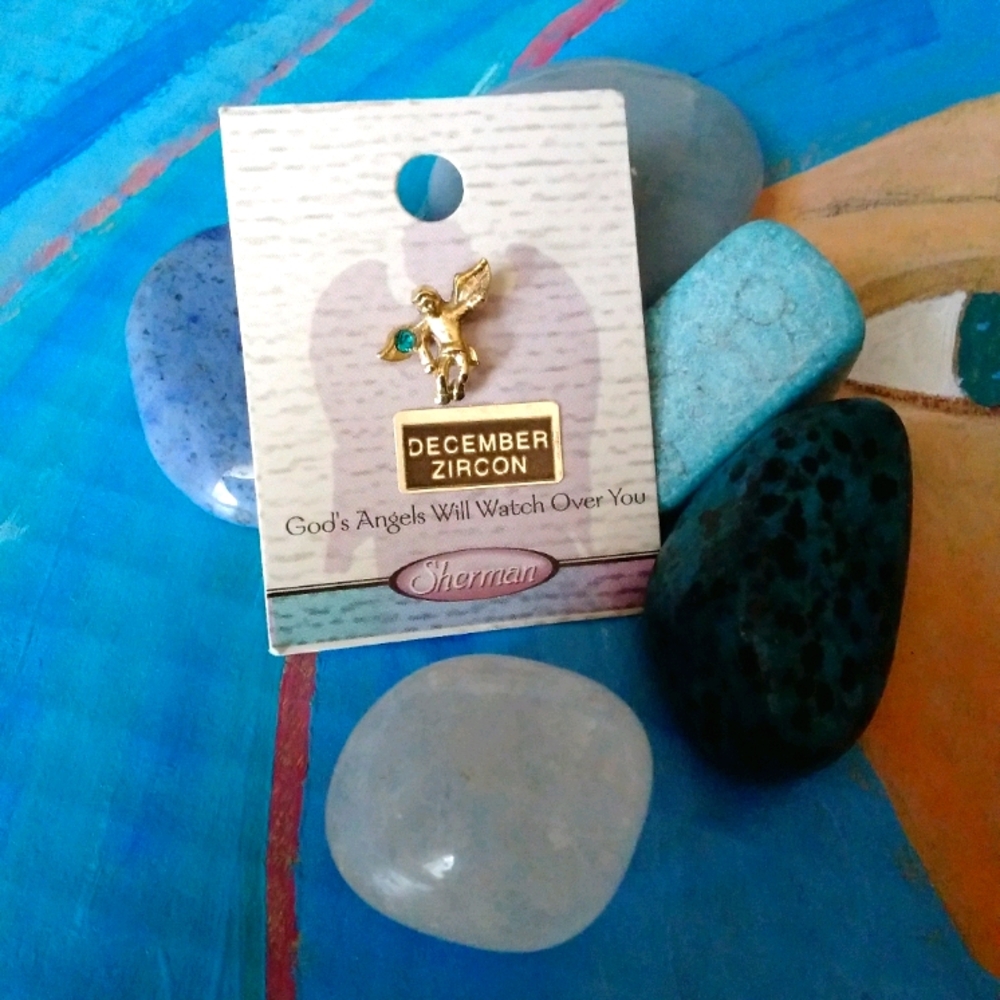Sherman Little Angel December Birthstone Pin